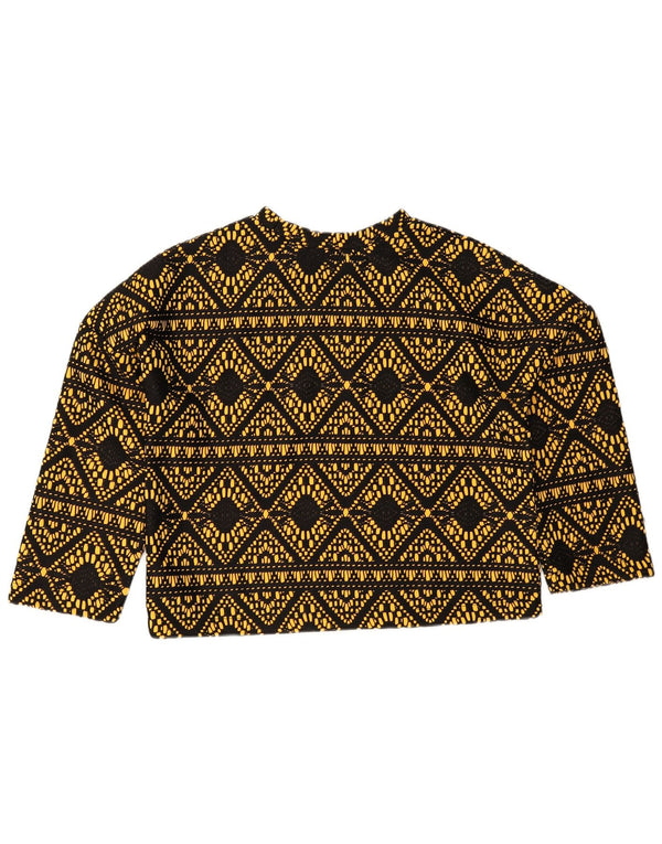 Zara Womens Trafaluc Oversized Top Manga 3/4 Reino Unido 10 Pequeno Preto Geométrico