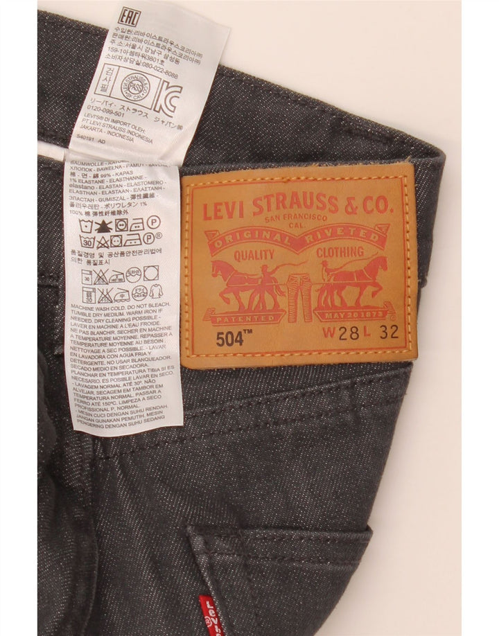 Levi's Masculino 504 Straight Jeans W28 L32 Cinza Algodão