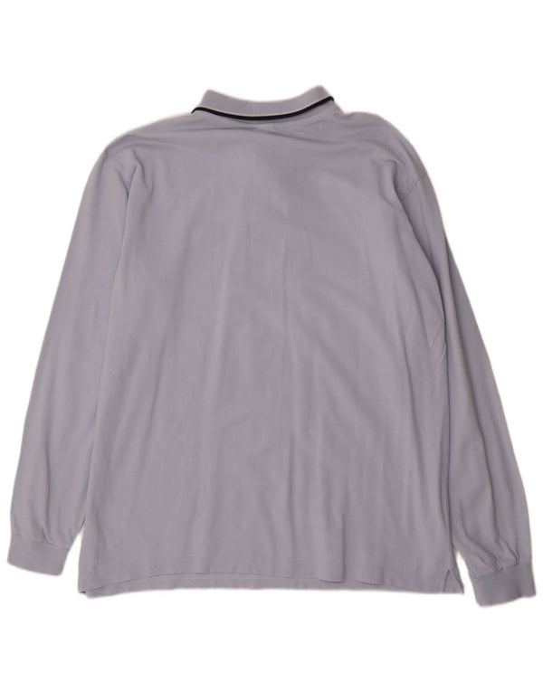 Camisa polo masculina Spalding de manga comprida XL azul algodão