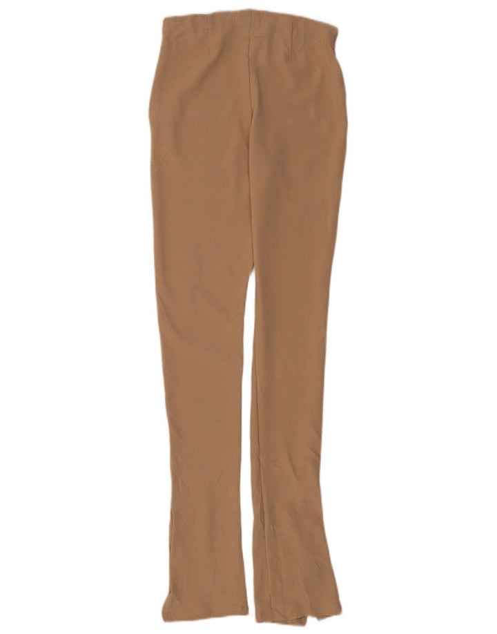 Zara Leggings feminino médio W28 L30 poliéster listrado marrom