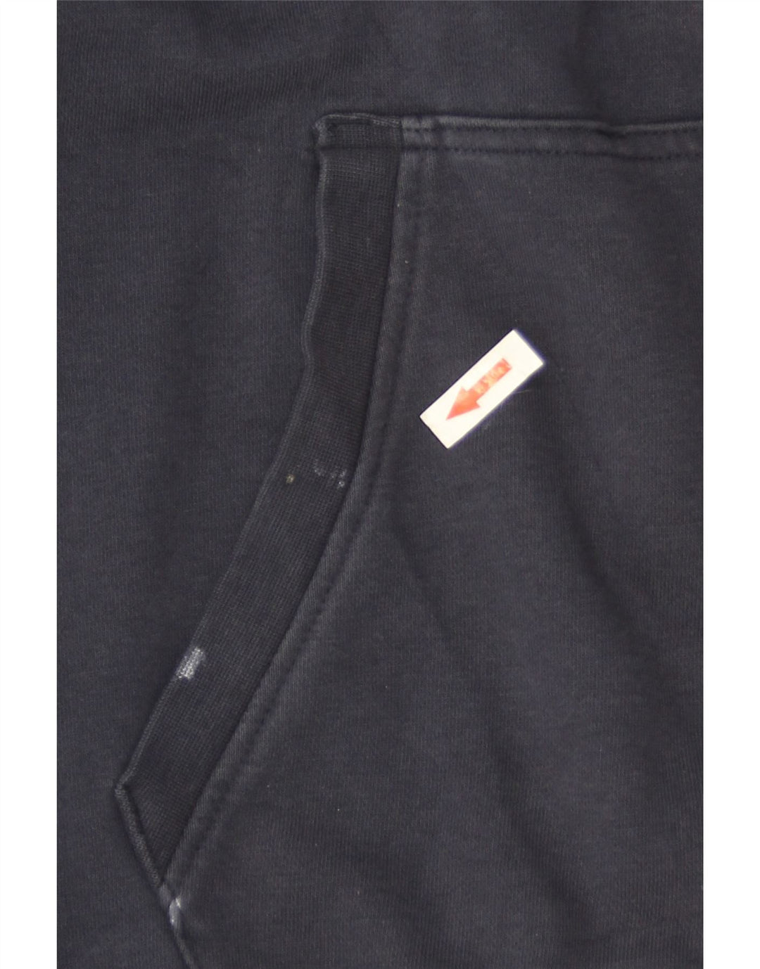 Suéter Ellesse masculino com capuz e zíper médio azul marinho listrado de algodão