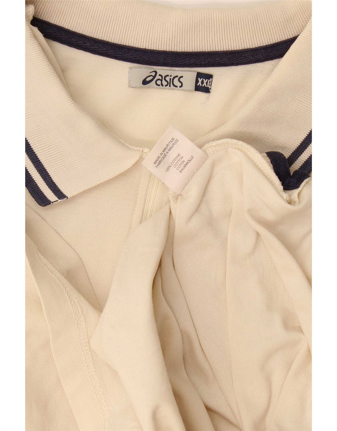 Camisa polo masculina Asics 2XL algodão bege