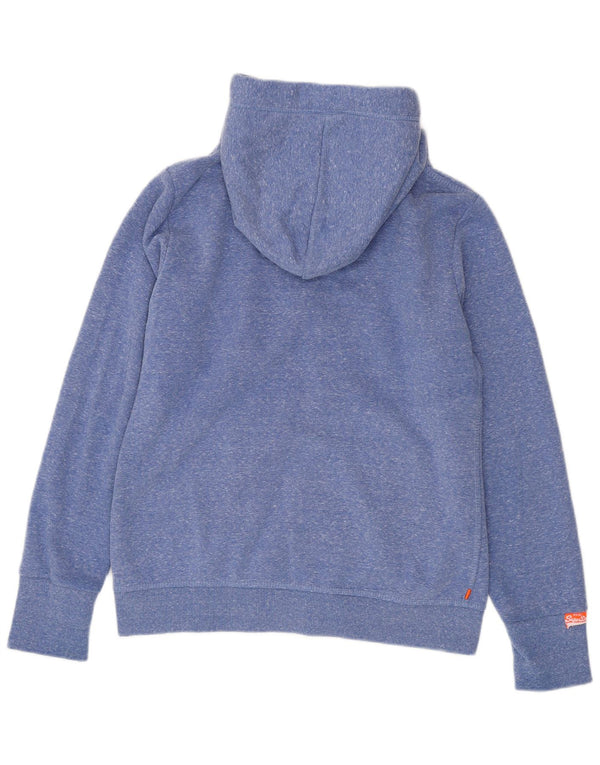 Suéter feminino Superdry com capuz e zíper UK 18 XL poliéster manchado azul