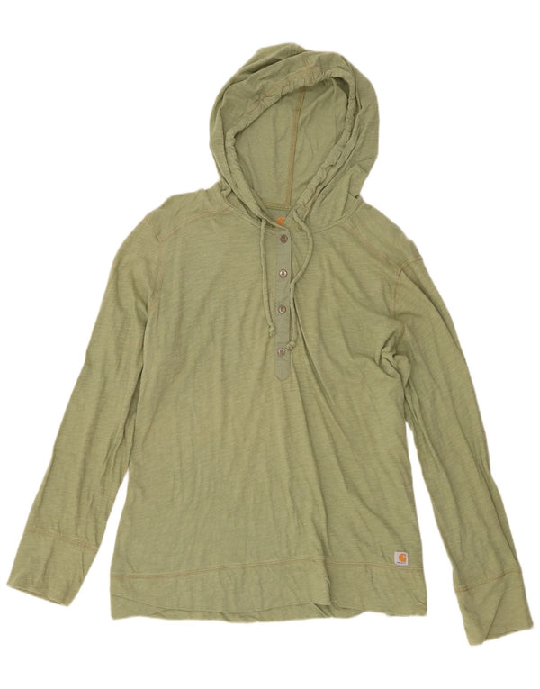 Top feminino com capuz Carhartt manga comprida US 16/18 XL algodão verde