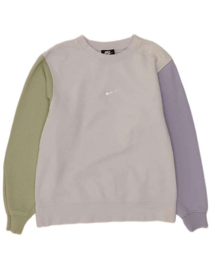 Nike feminino oversized moletom jumper UK 6 XS multicolorido colorblock