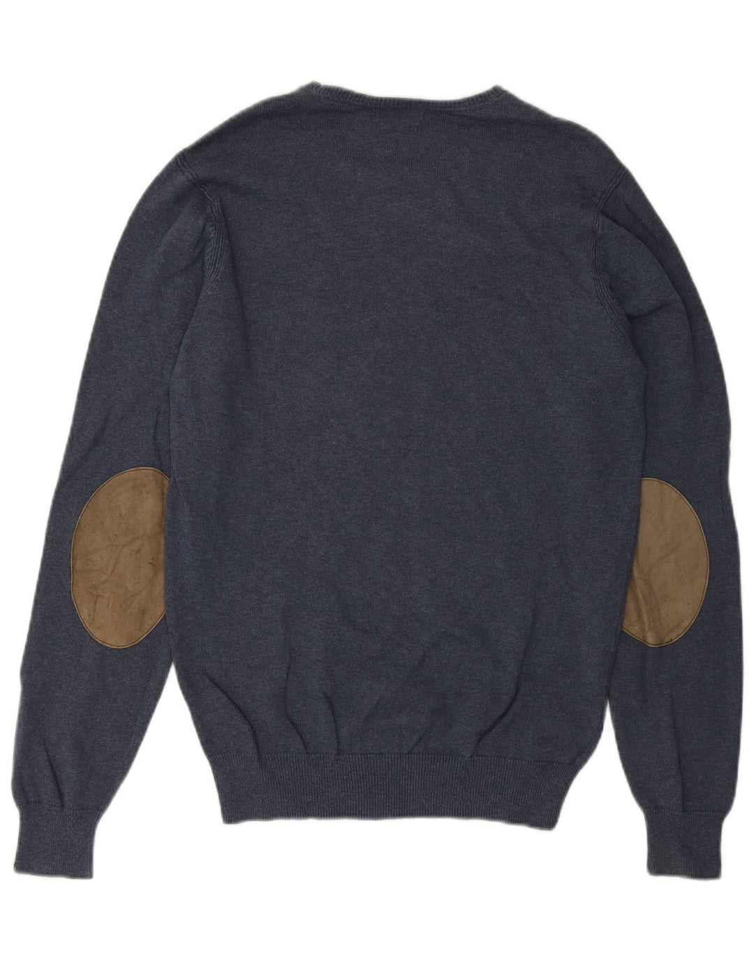 Suéter masculino Massimo Dutti com gola redonda e algodão azul pequeno