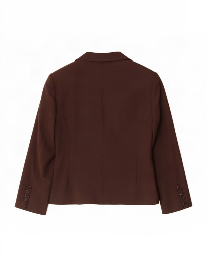 Jaqueta blazer feminina de 2 botões Marks & Spencer Reino Unido 16 grande poliéster marrom