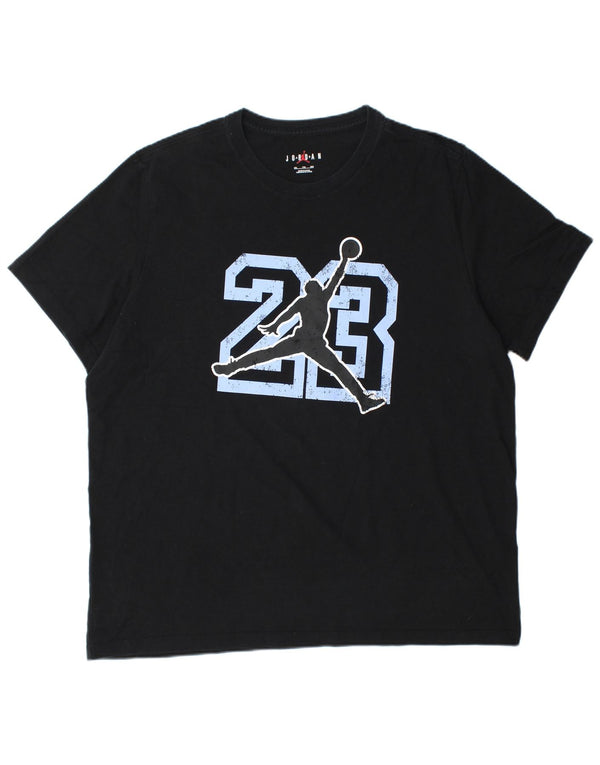 Camiseta gráfica masculina Jordan Top 2XL algodão preto