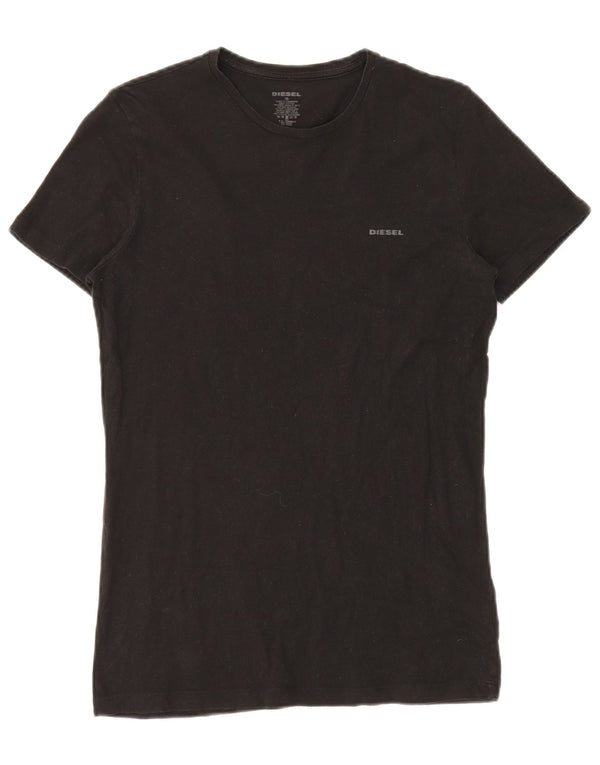 DIESEL Camiseta Masculina Top Pequeno Algodão Preto