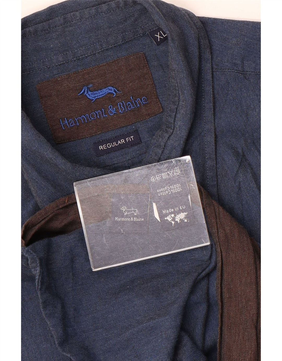 Camisa masculina Harmont & Blaine Regular Fit XL algodão azul marinho