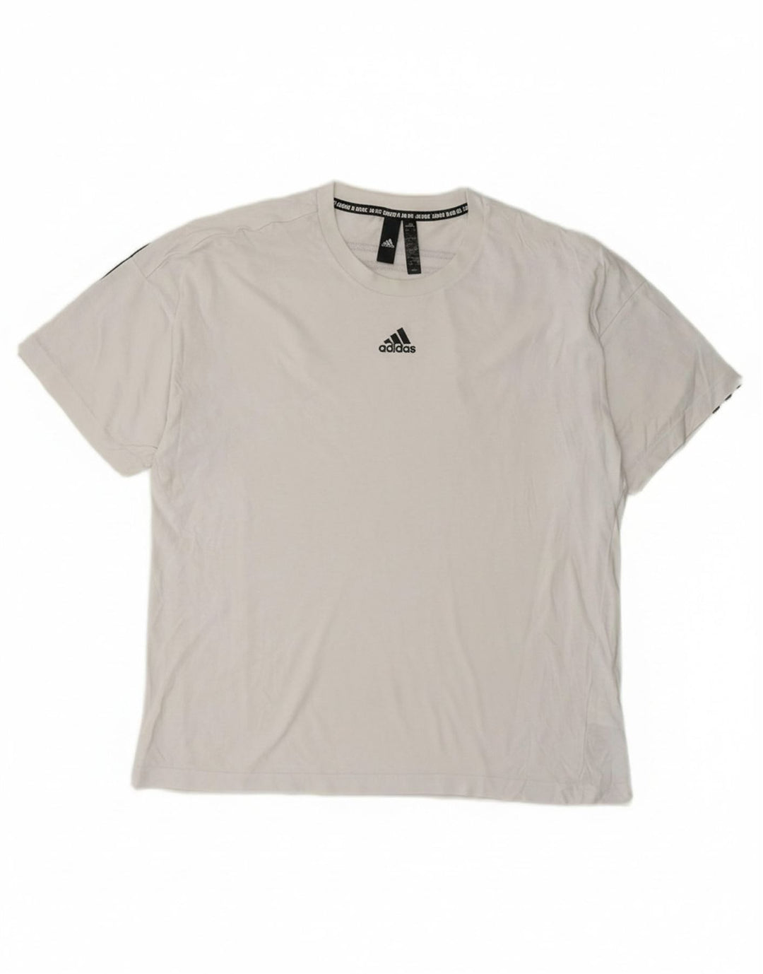 ADIDAS Mens T-Shirt Top Grande Algodão Branco