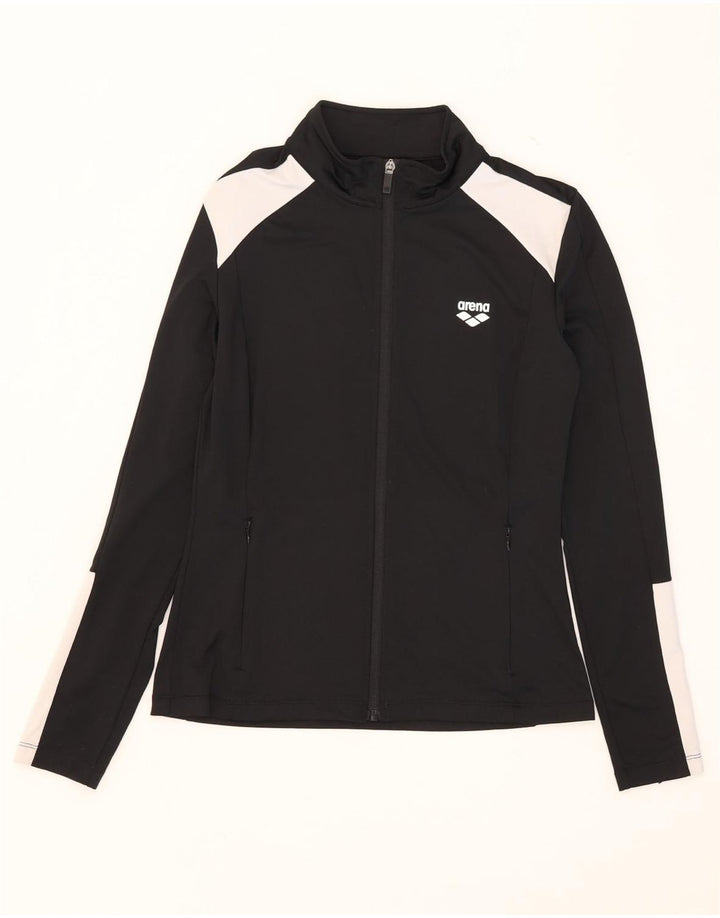 Arena Womens Tracksuit Top Jacket UK 10 Small Black Colourblock Poliéster