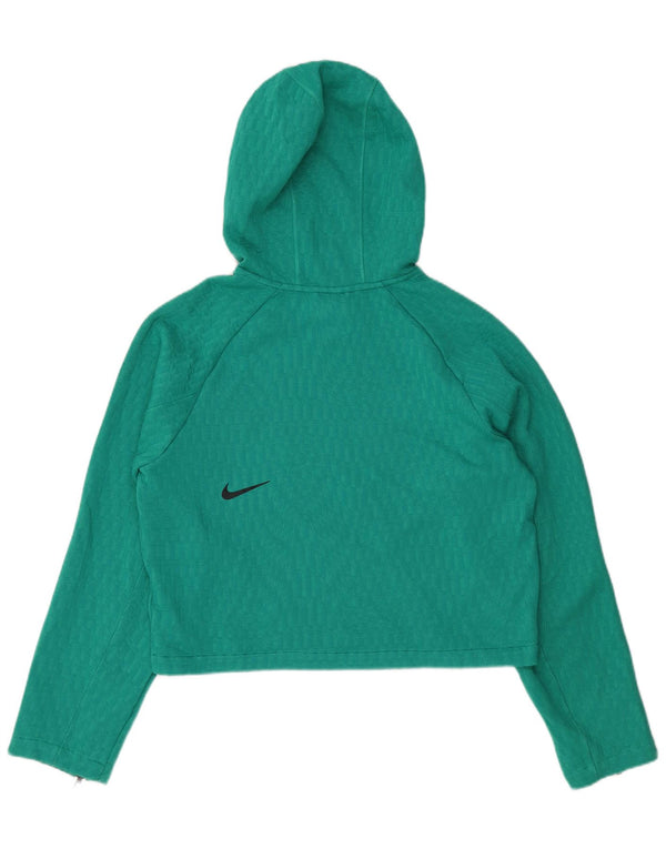 NIKE Womens Crop Oversized Hoodie Jumper UK 10 Pequeno Poliéster Verde