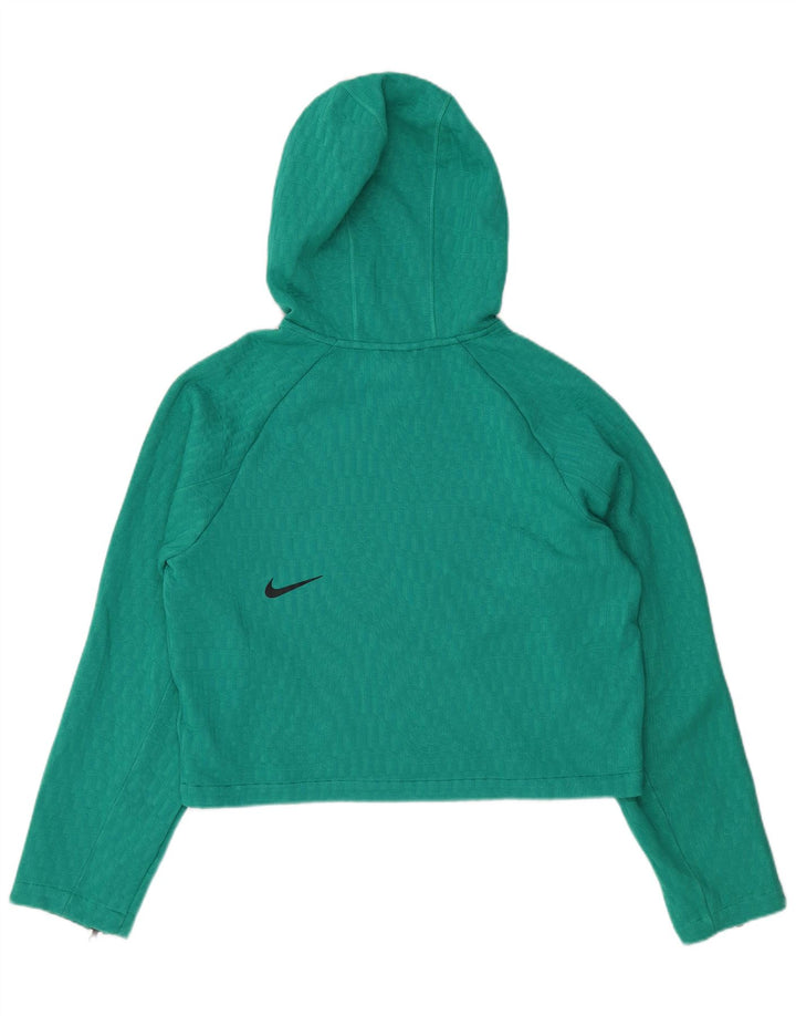 NIKE Womens Crop Oversized Hoodie Jumper UK 10 Pequeno Poliéster Verde