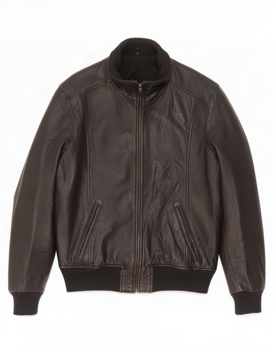 Jaqueta de couro masculina vintage UK 38 média preta