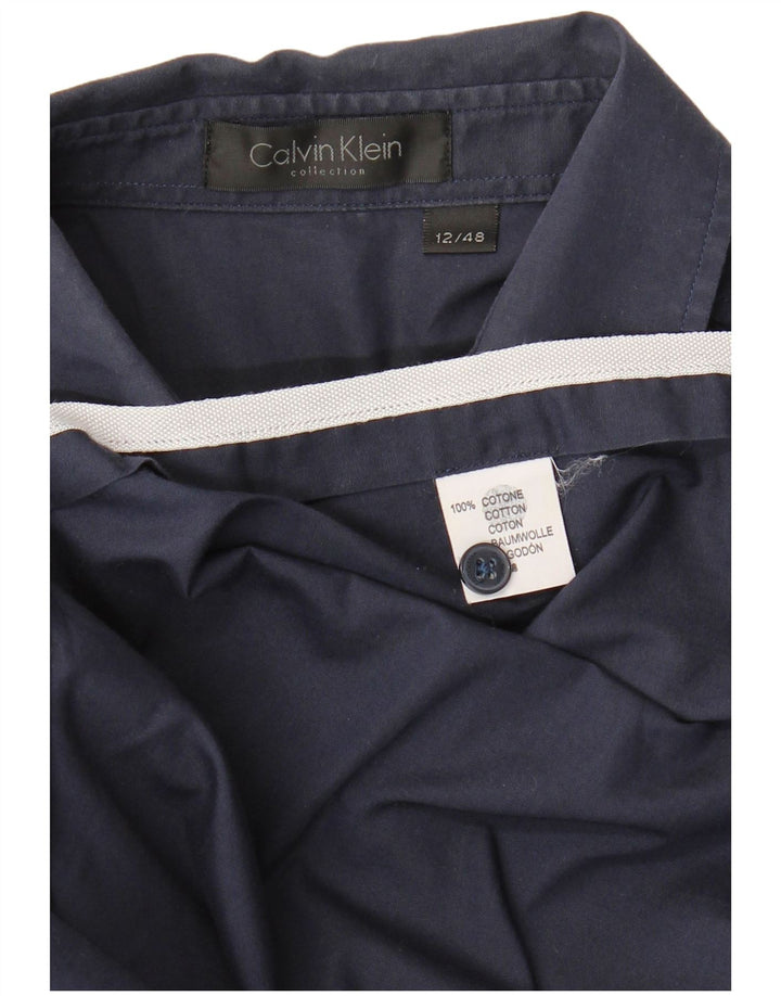 Camisa feminina Calvin Klein EUA 12 grande algodão azul marinho