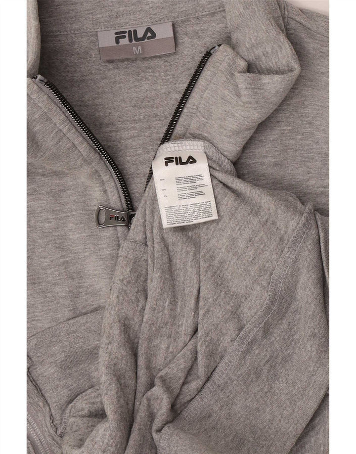 Fila Womens Graphic Tracksuit Top Jacket UK 12 Medium Grey Colourblock