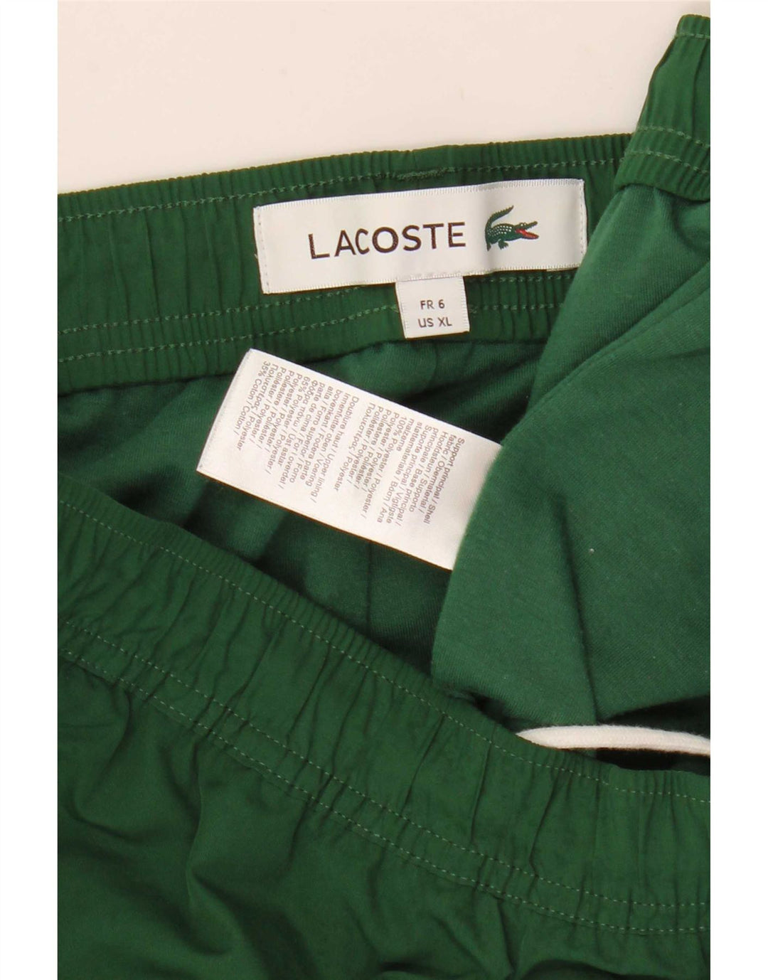 Calça esportiva masculina Lacoste tamanho 6 XL poliéster verde