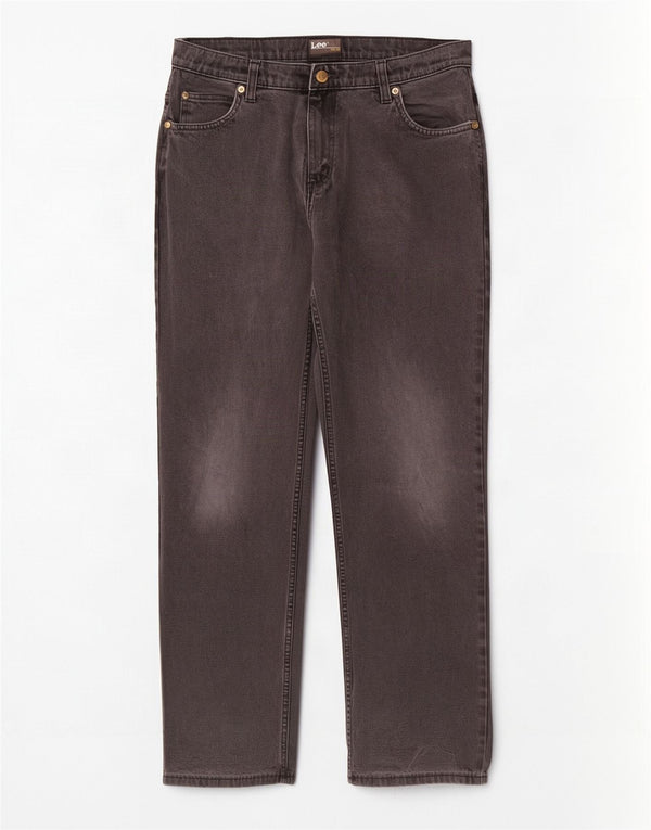 Lee Mens Brooklyn Straight Jeans W33 L31 Algodão Preto