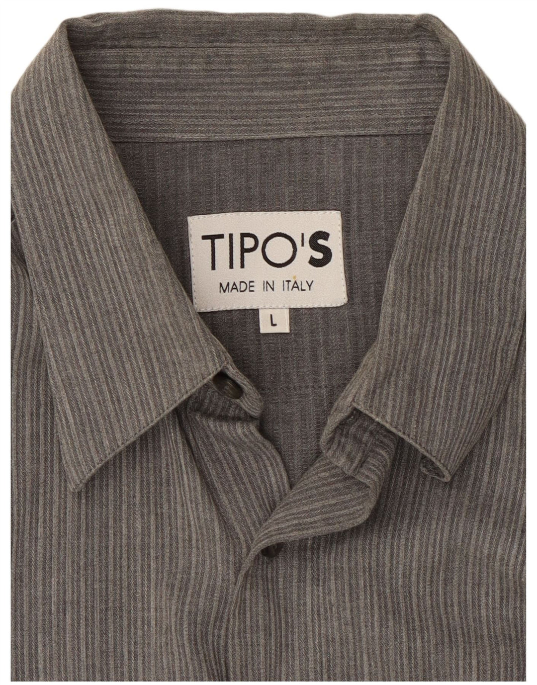 Camisa masculina de flanela Tipo'S listrada cinza grande