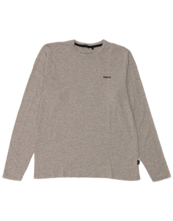 Mexx Mens Regular Fit Top Manga Longa XL Cinza Algodão Salpicado