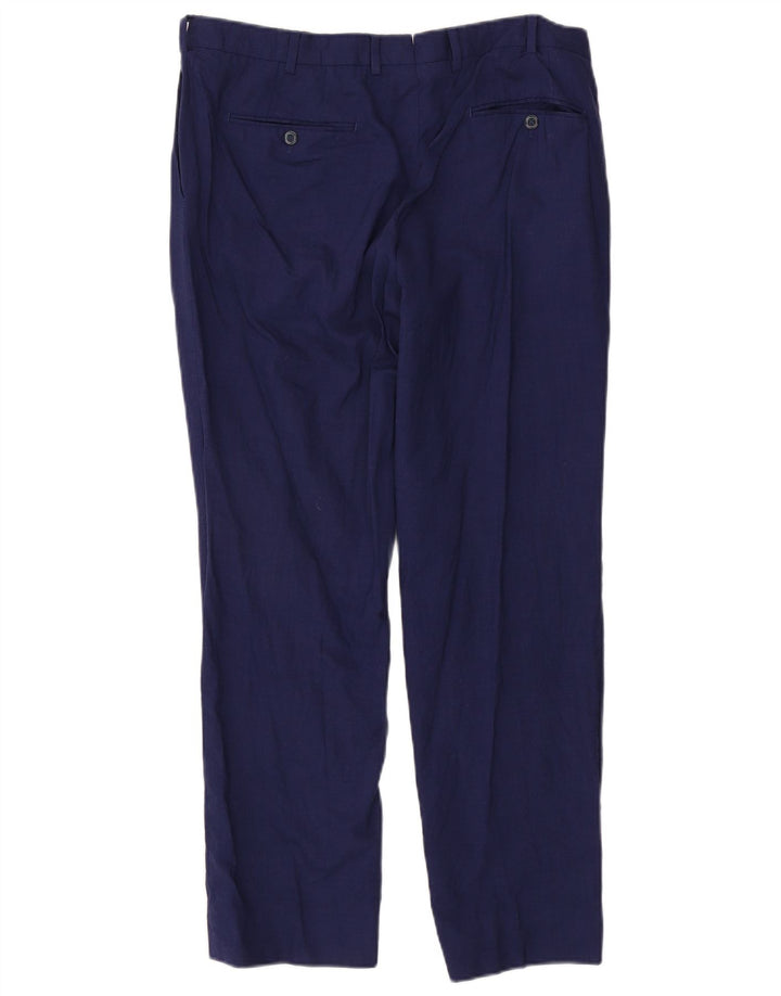 Calça masculina reta Massimo Dutti W34 L29 azul marinho