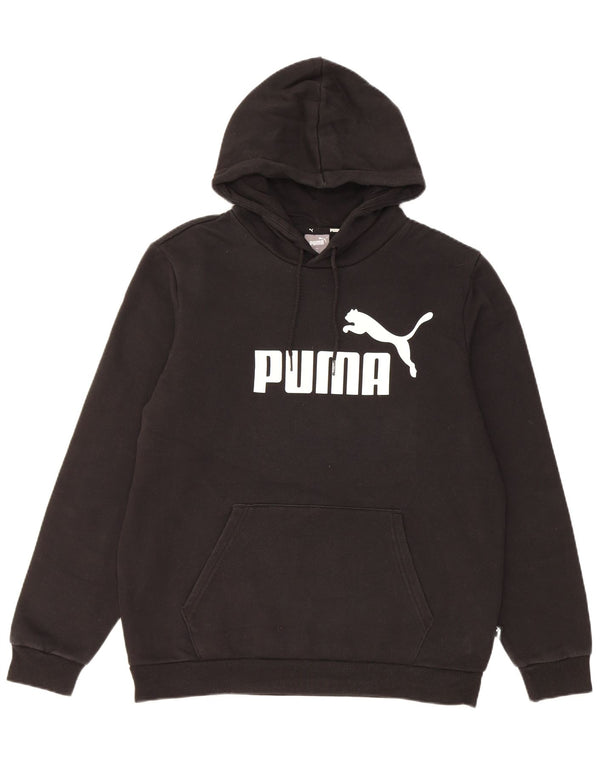 Puma masculino gráfico moletom com capuz médio algodão preto