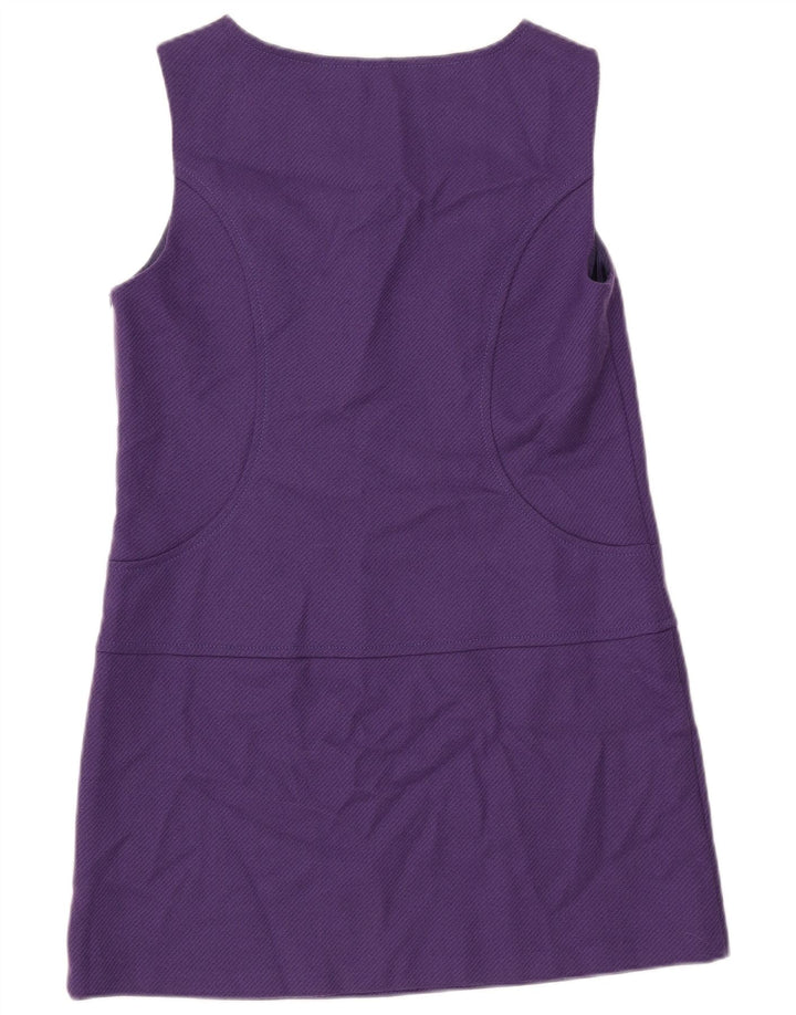 Vestido feminino Benetton sem mangas UK 14 grande lã roxa