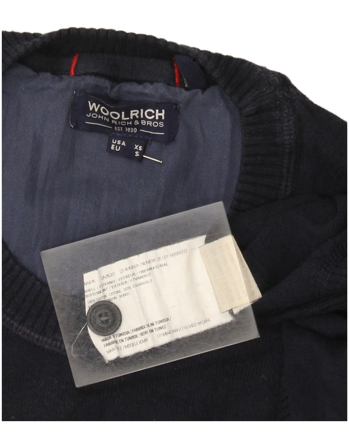 Suéter masculino Woolrich com gola redonda e algodão azul marinho pequeno