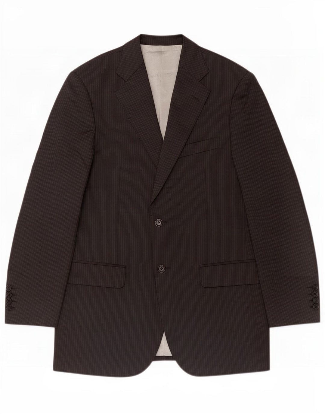 Jaqueta blazer masculina de 2 botões Marks & Spencer UK 38 risca de giz preta média