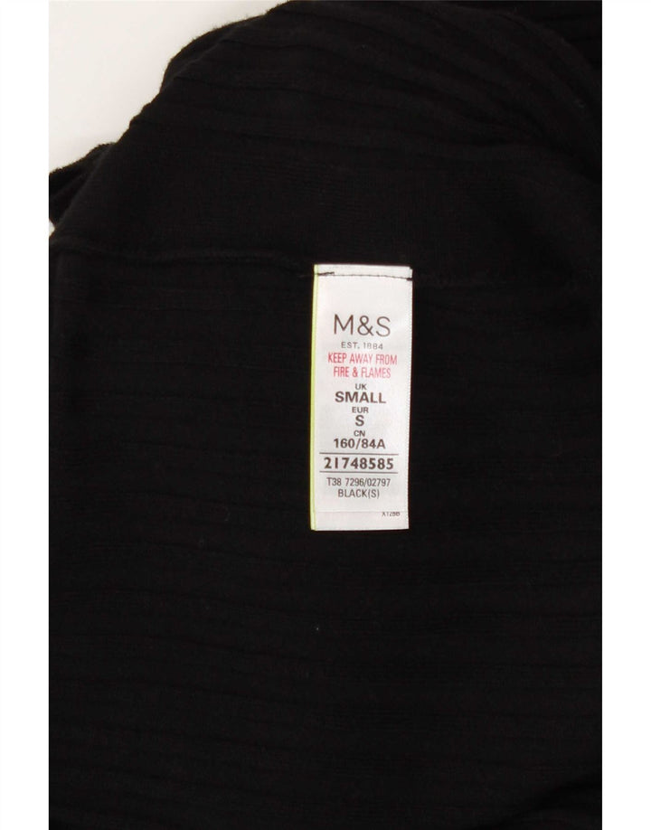 Marks & Spencer Suéter feminino Longline Open Cardigan Reino Unido 10 Pequeno Preto