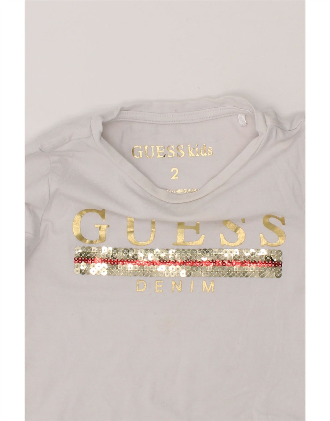 GUESS Baby Girls Graphic Top Long Sleeve 18-24 Months White Vintage Guess and Second-Hand Guess from Messina Hembry 
