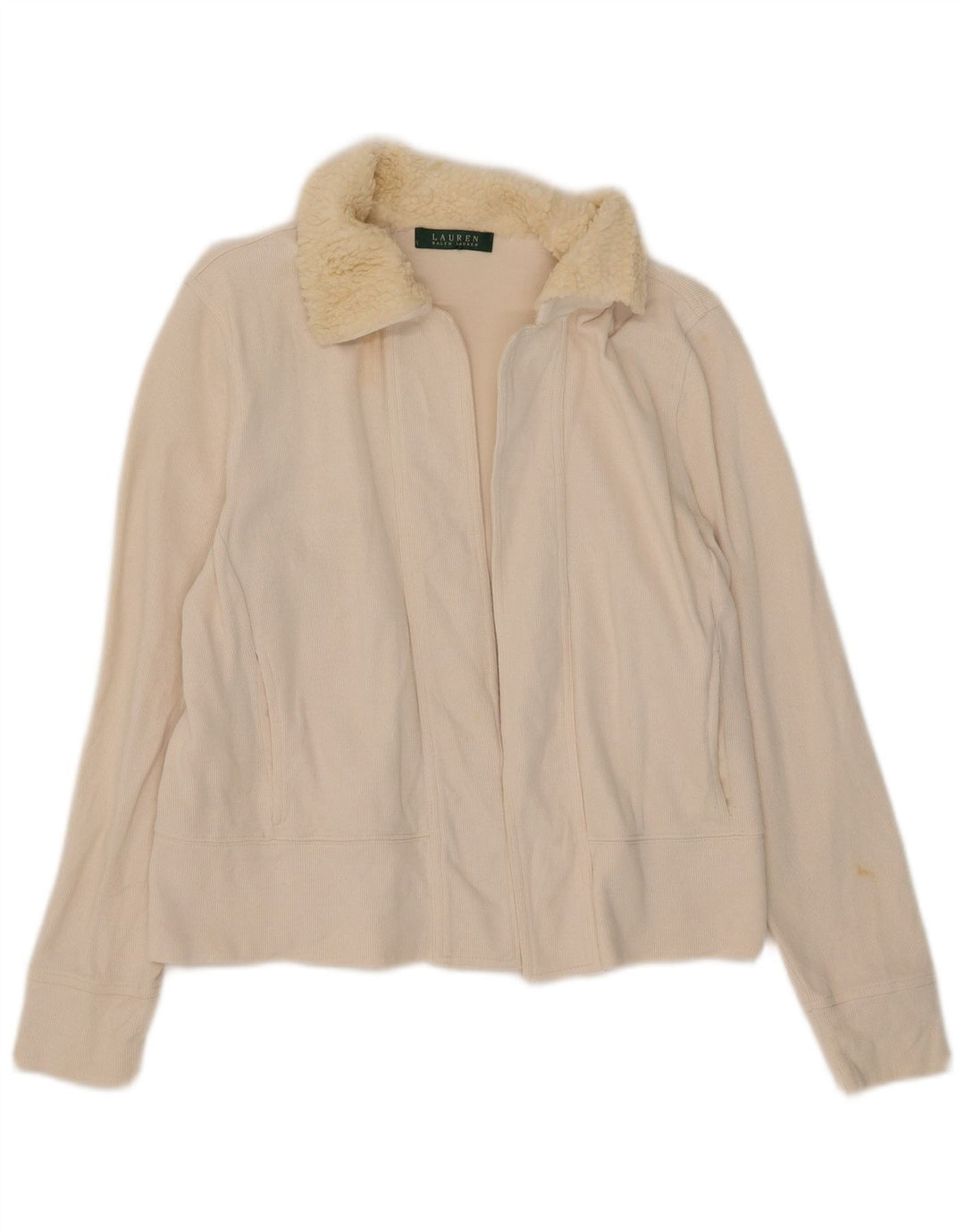 Ralph Lauren Suéter Cardigan Aberto Feminino Reino Unido 14 Médio Bege