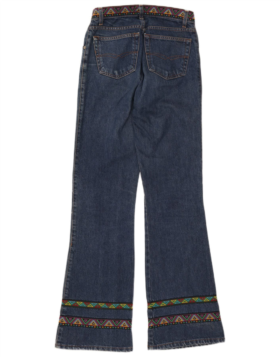 ESISTO Jeans Bootcut Feminino IT 44 Médio W30 L34 Azul Geométrico Algodão