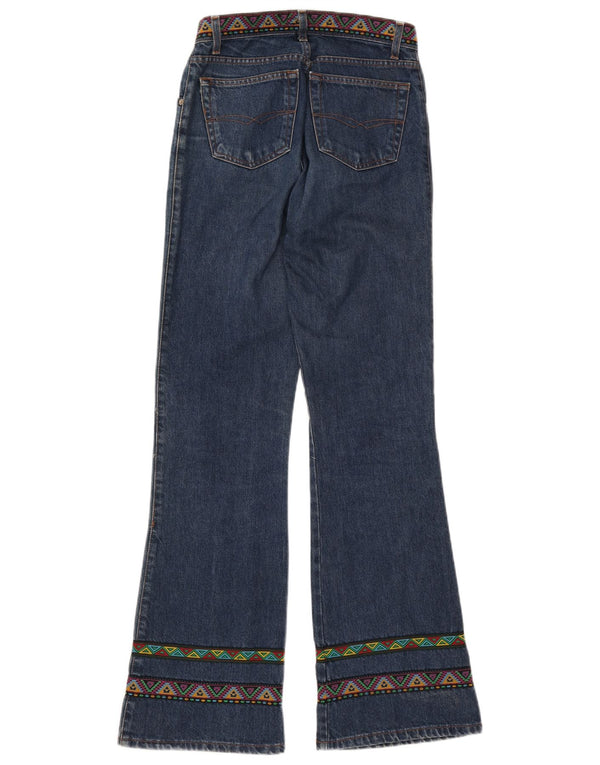 ESISTO Jeans Bootcut Feminino IT 44 Médio W30 L34 Azul Geométrico Algodão