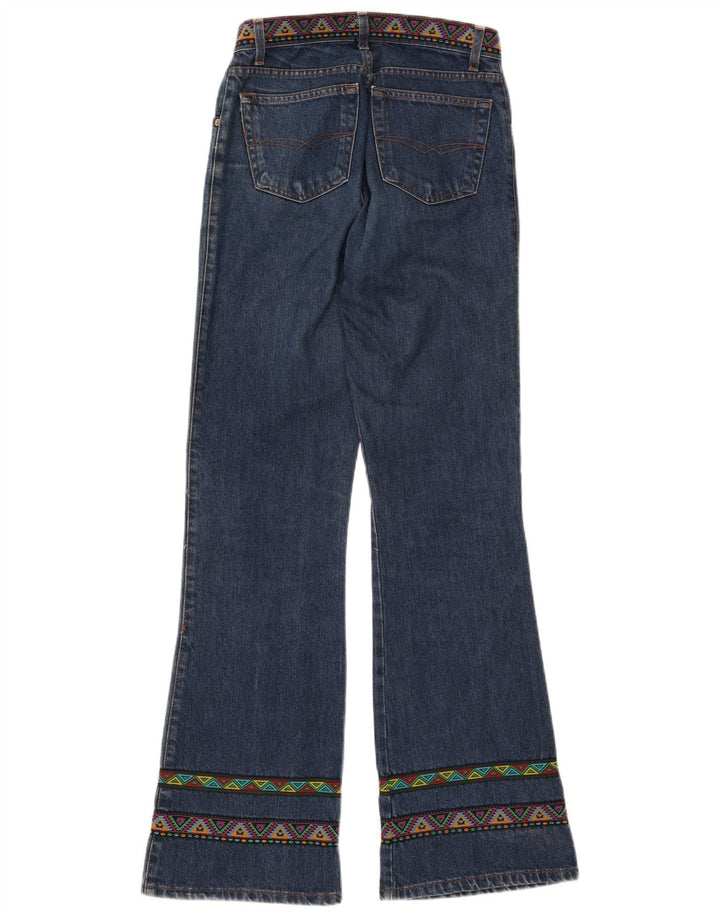 ESISTO Jeans Bootcut Feminino IT 44 Médio W30 L34 Azul Geométrico Algodão