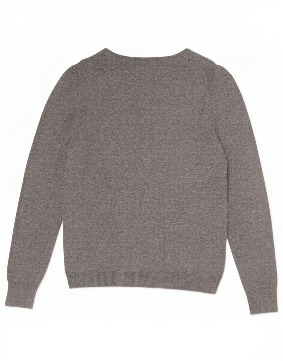 Suéter feminino Marks & Spencer com gola canoa Reino Unido 10 pequeno cinza manchado
