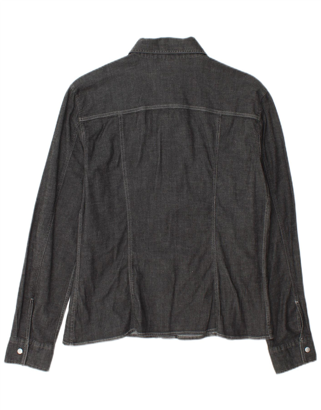Camisa feminina Trussardi Jeans UK 16 grande algodão cinza