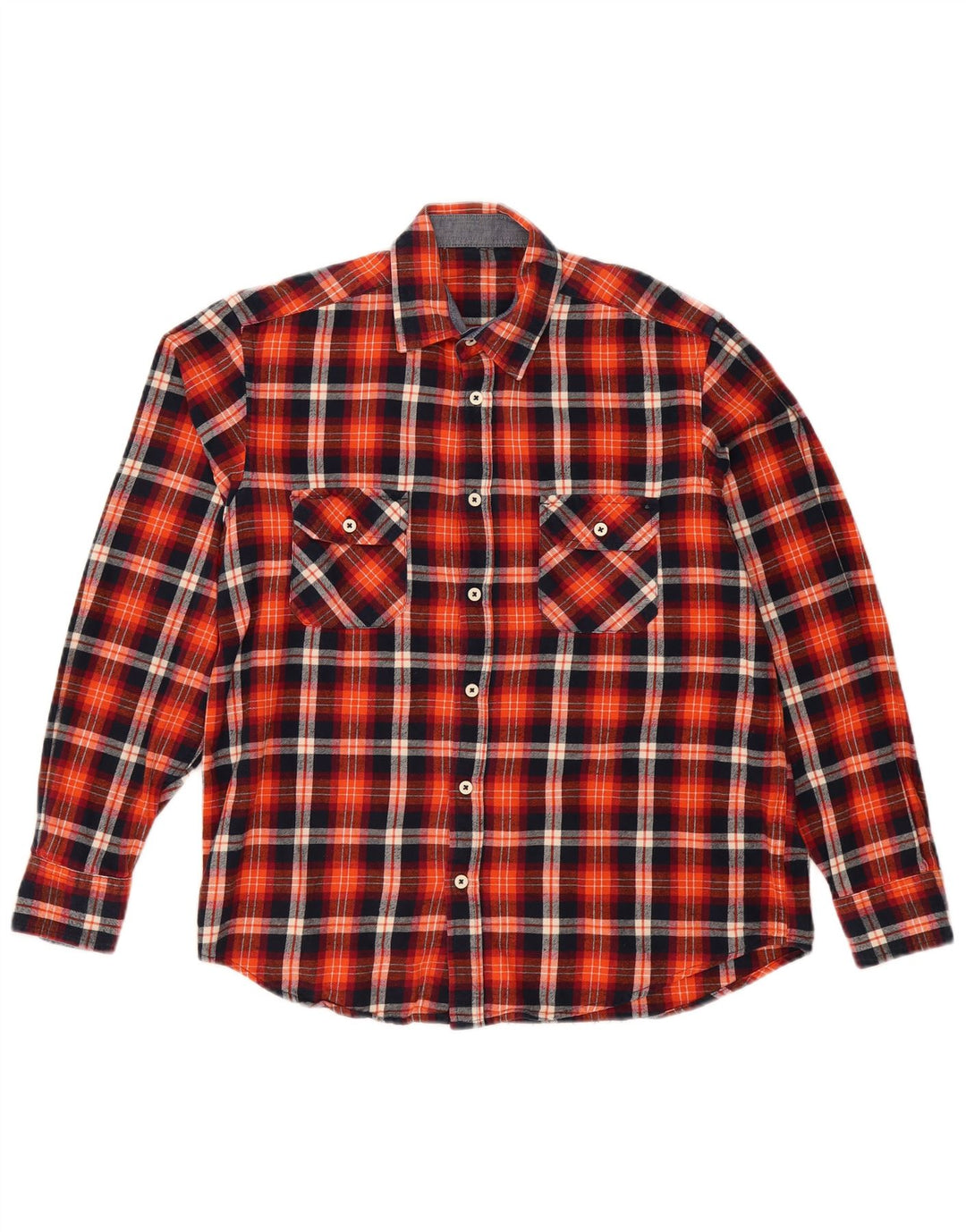 Camisa masculina vintage de flanela grande xadrez vermelho