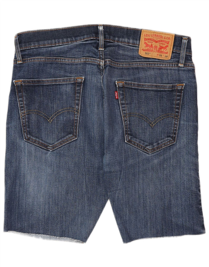 LEVI'S Masculino 502 Shorts Jeans W33 Médio Azul Algodão