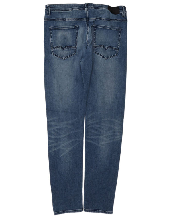 Hugo Boss Mens Tapered Jeans W34 L34 Azul Algodão