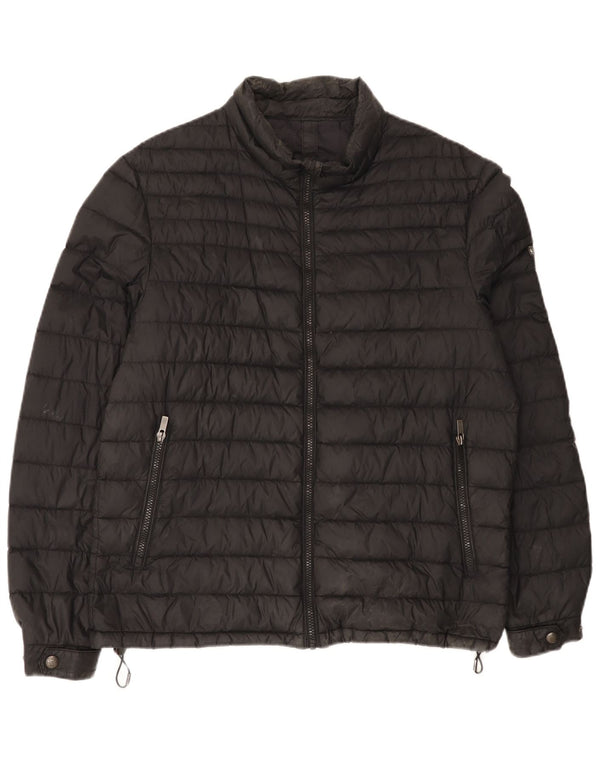 Jaqueta acolchoada masculina Massimo Dutti UK 40 grande nylon preto