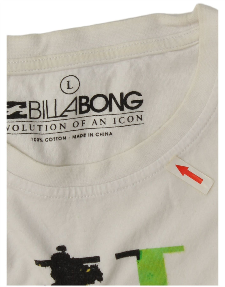 Camiseta gráfica masculina Billabong grande algodão branco