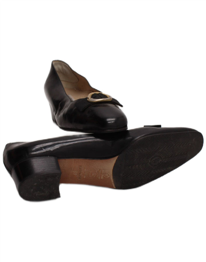 Ballet feminino de couro Valle Verde liso tamanho Reino Unido 6 couro preto