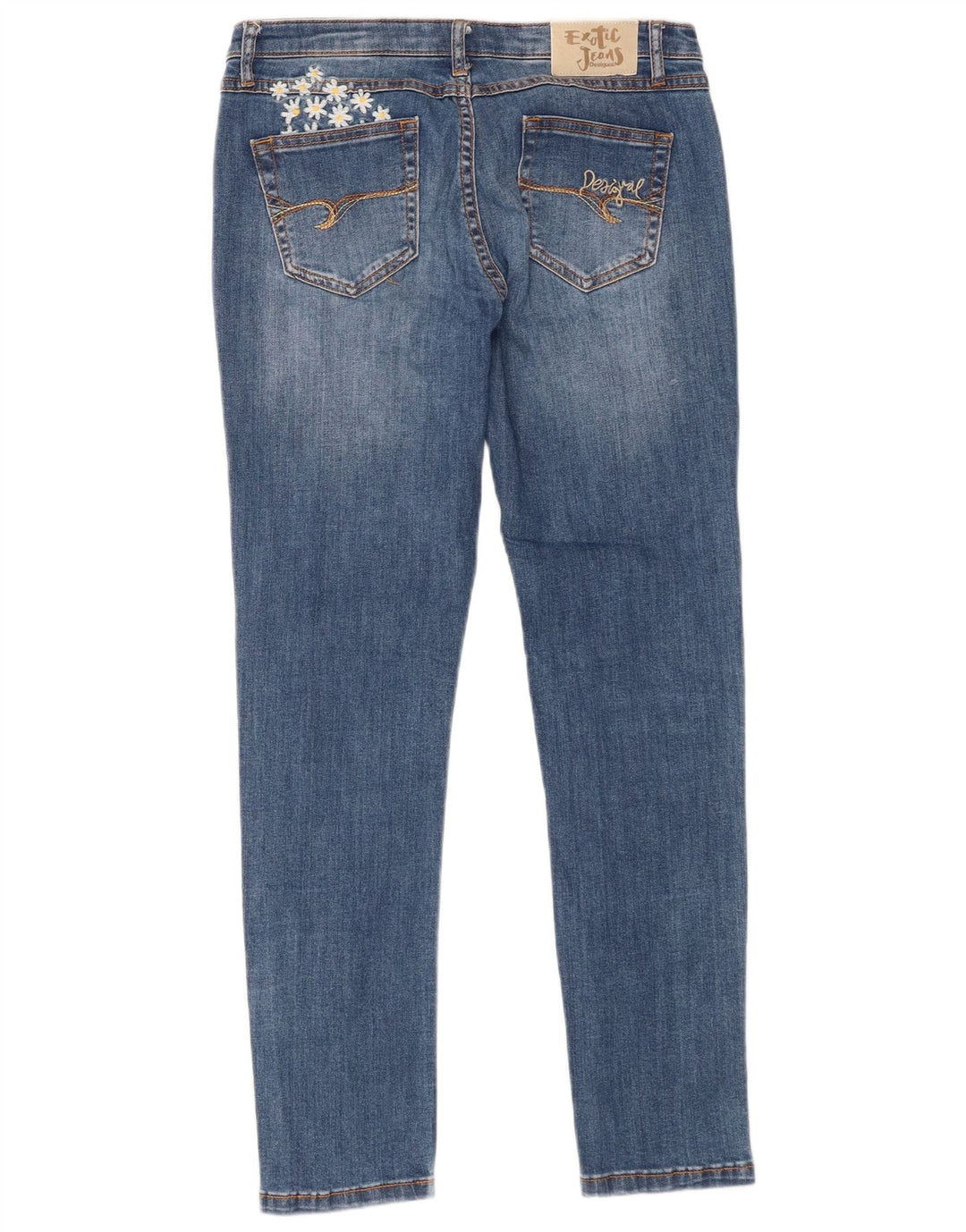 Desigual Jeans Slim Feminino W30 L28 Azul Floral