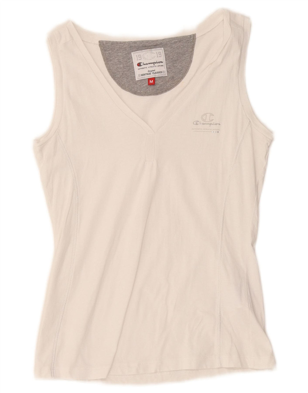 Colete feminino Champion Heritage Classics UK 12 algodão branco médio