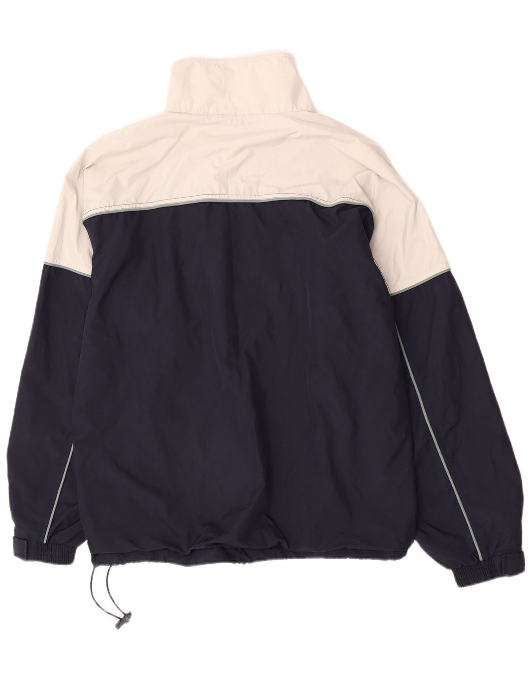 Jaqueta de chuva masculina REEBOK pulôver Reino Unido 36 pequeno bloco colorido azul marinho