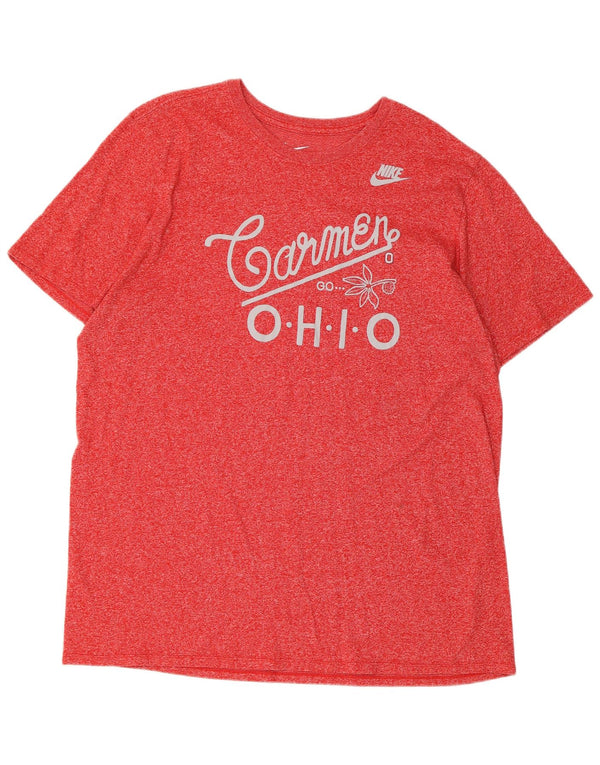 Camiseta masculina Nike Ohio Regular Fit gráfica top 2XL algodão vermelho