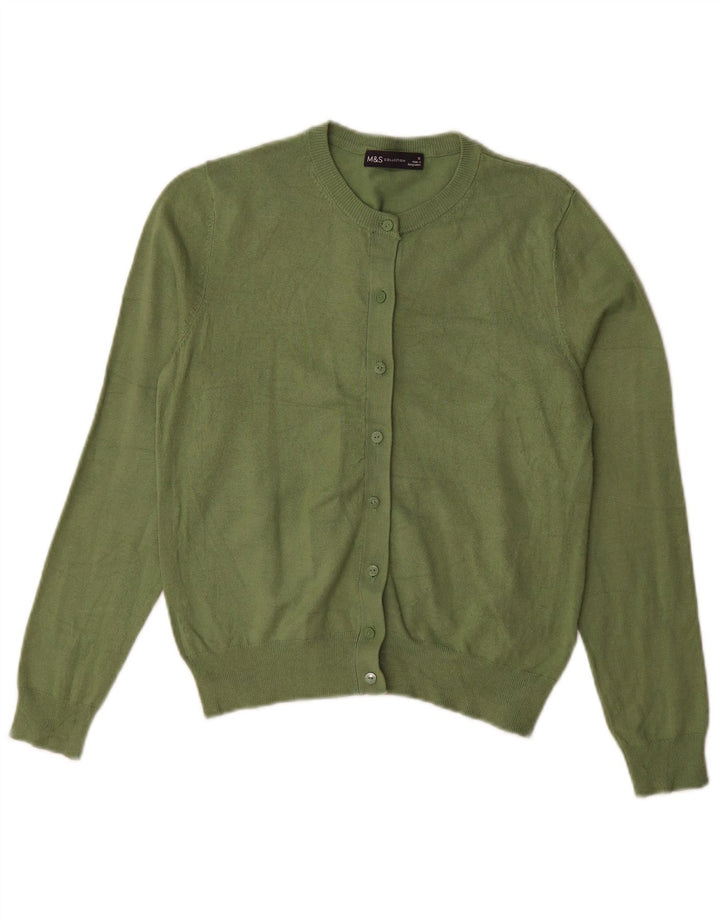 Suéter cardigã feminino Marks & Spencer UK 12 viscose verde médio
