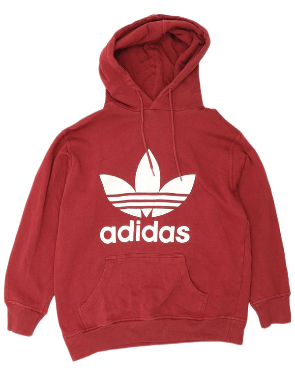 Adidas Mens Graphic Hoodie Jumper Médio Algodão Borgonha